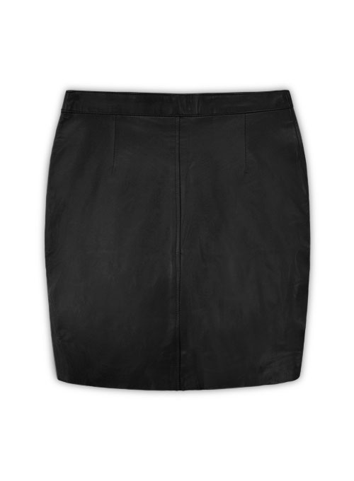 Black Stretch Basic Leather Skirt - # 153 - M Regular - Click Image to Close
