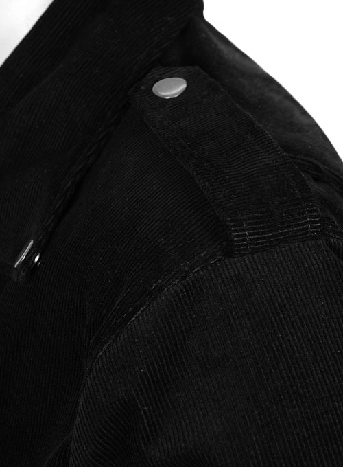 Black Corduroy Biker Jacket