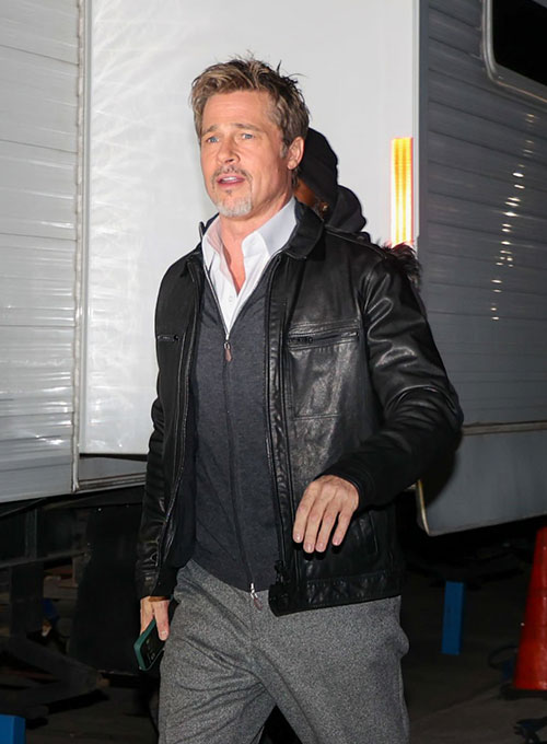 Brad Pitt Leather Jacket #1 - Click Image to Close