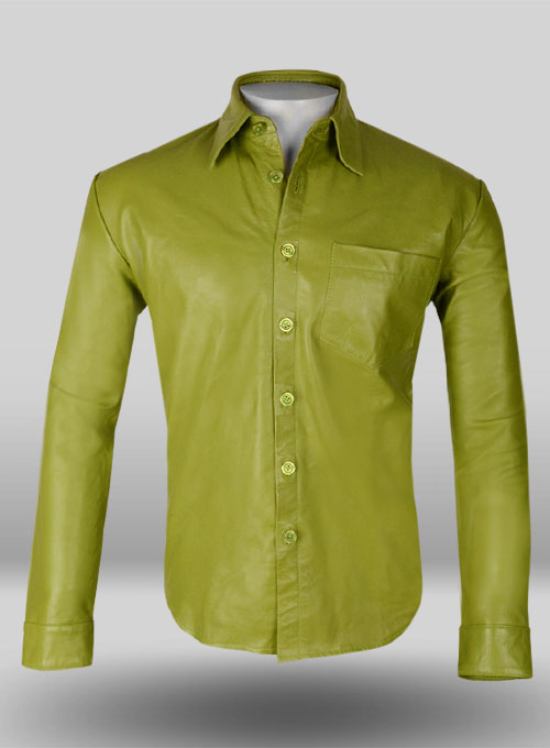 Bright Green Classic Leather Shirt : Made To Measure Custom Jeans For ...