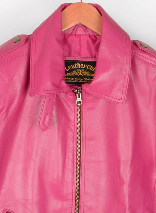 Bright Pink Leather Jacket # 219
