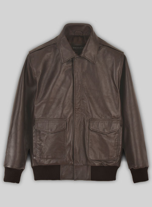 Brown Steve Carell Welcome to Marwen Bomber Leather Jacket - Click Image to Close