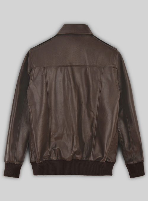 Brown Steve Carell Welcome to Marwen Bomber Leather Jacket - Click Image to Close