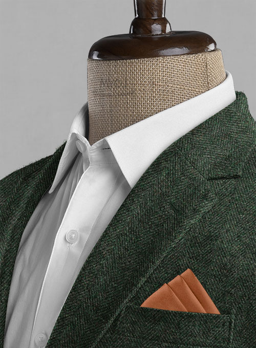 Bottle Green Herringbone Tweed Jacket - Click Image to Close