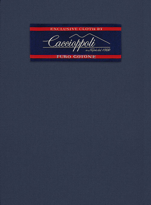 Caccioppoli Cotton Gabardine Marine Blue Jacket - Click Image to Close