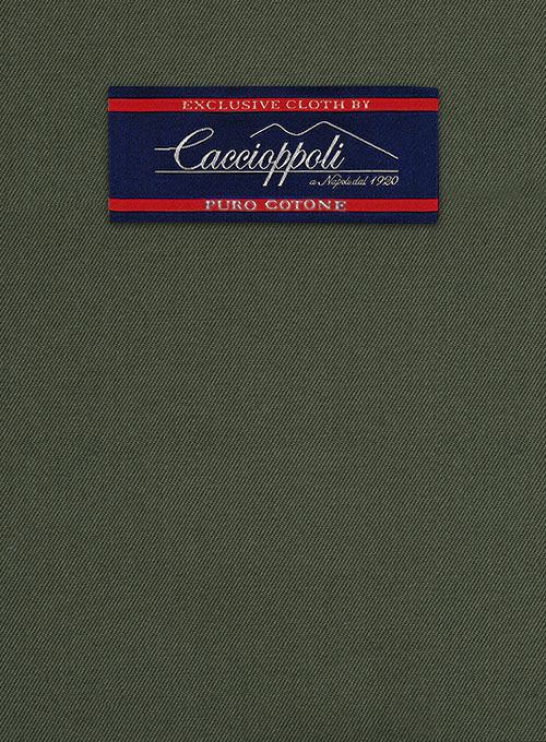 Caccioppoli Cotton Drill Green Jacket - Click Image to Close