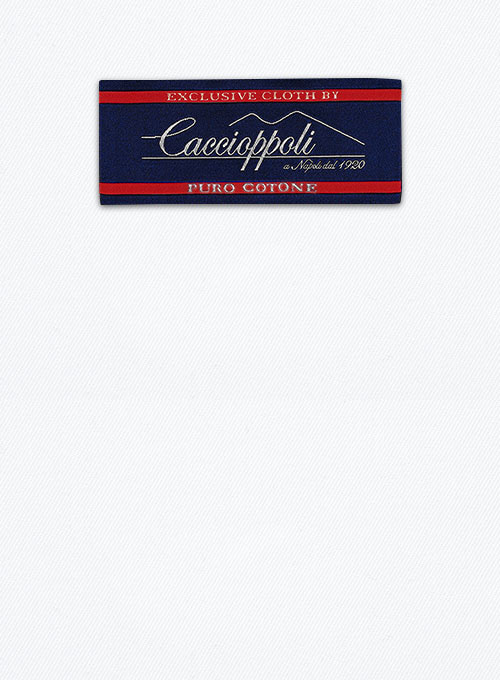 Caccioppoli Cotton Drill White Jacket - Click Image to Close