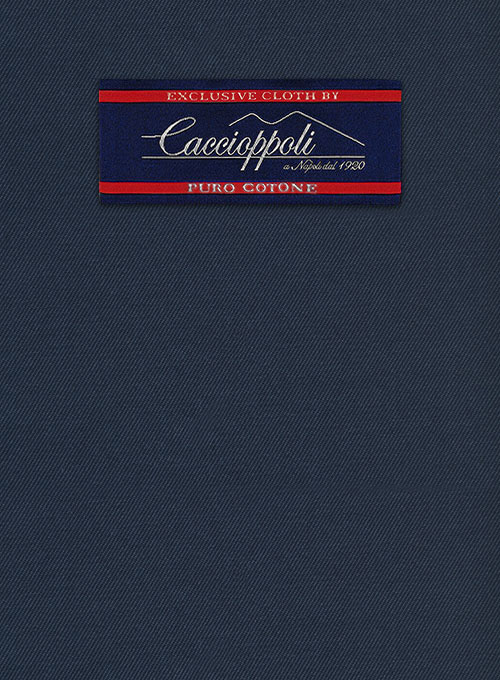 Caccioppoli Cotton Drill Deep Blue Jacket - Click Image to Close