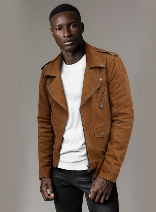 Biker suede jacket mens best sale