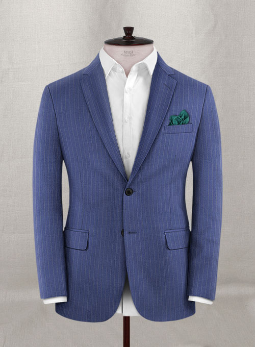 Chalkstripe Wool Royal Blue Jacket : Made To Measure Custom Jeans For ...