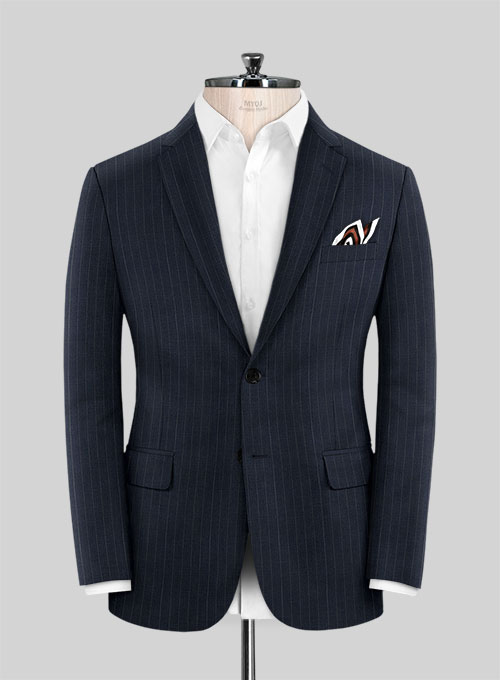 Chalkstripe Blue Wool Jacket