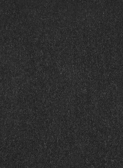 Charcoal Herringbone Tweed Jacket - Click Image to Close