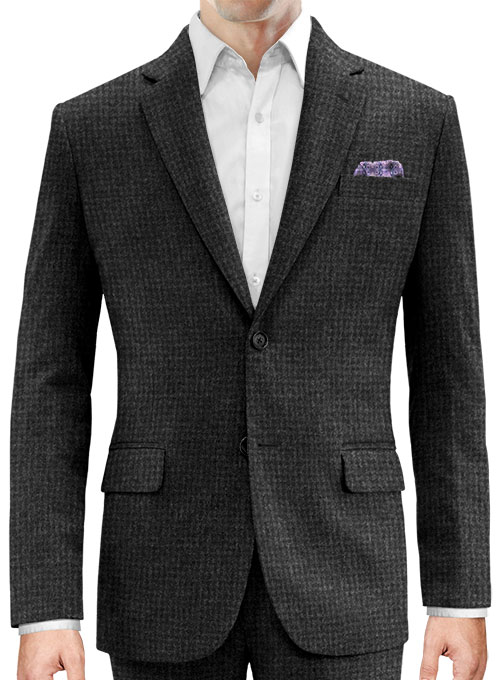 Charcoal Houndstooth Tweed Jacket