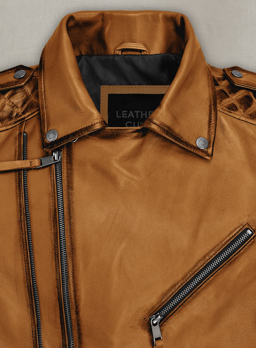 Charles Burnt Mustard Leather Jacket - Click Image to Close