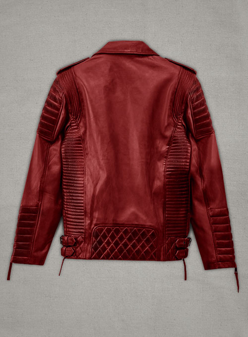 Charles Burnt Red Leather Jacket - Click Image to Close