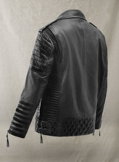 Charles Burnt Charcoal Leather Jacket - Click Image to Close