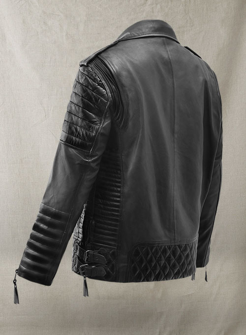 Charles Burnt Charcoal Leather Jacket