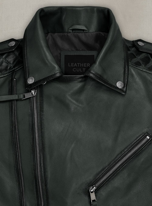 Charles Burnt Charcoal Leather Jacket - Click Image to Close