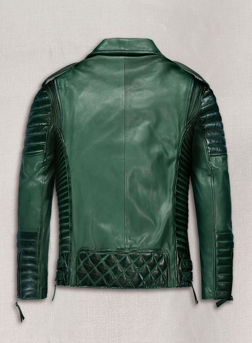 Charles Burnt Green Leather Jacket
