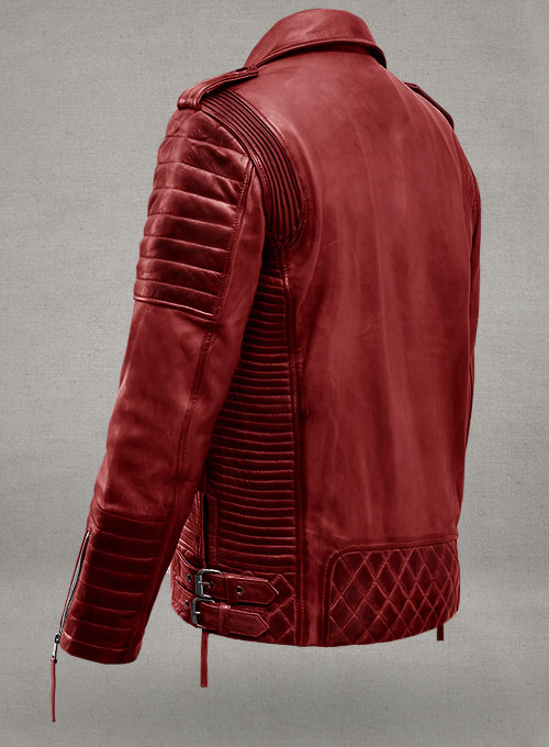 Charles Burnt Red Leather Jacket - Click Image to Close