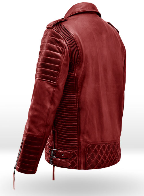 Charles Burnt Red Leather Jacket - Click Image to Close