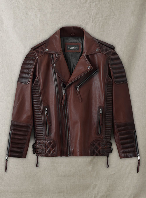 Charles Burnt Maroon Leather Jacket