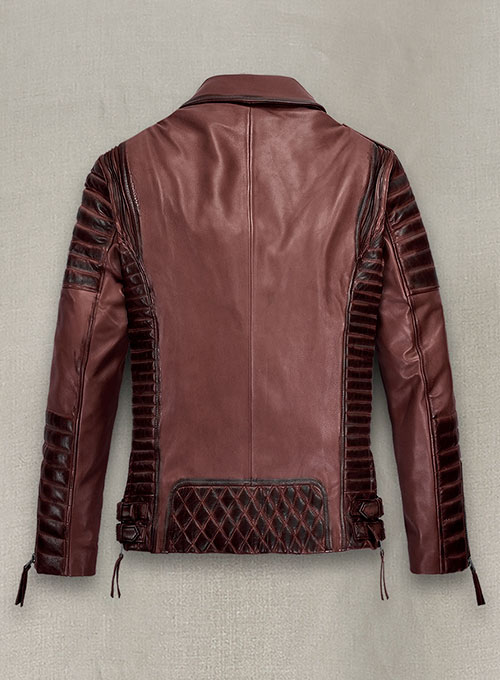 Charles Burnt Maroon Leather Jacket - Click Image to Close