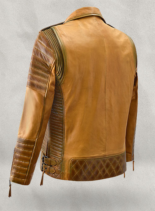 Charles Burnt Mustard Leather Jacket - Click Image to Close