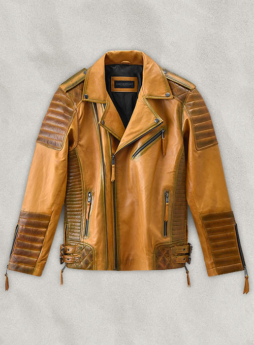 Charles Burnt Mustard Leather Jacket - Click Image to Close