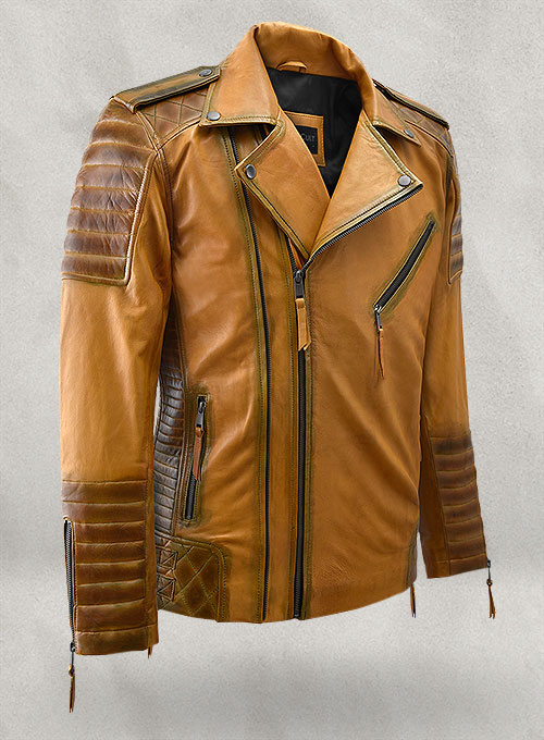 Charles Burnt Mustard Leather Jacket - Click Image to Close