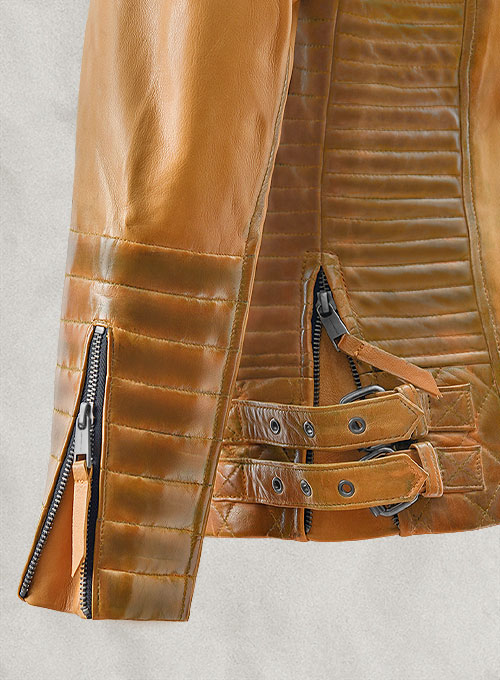 Charles Burnt Mustard Leather Jacket - Click Image to Close