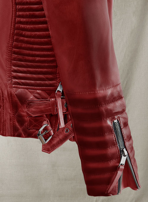 Charlotte Burnt Red Leather Jacket - Click Image to Close