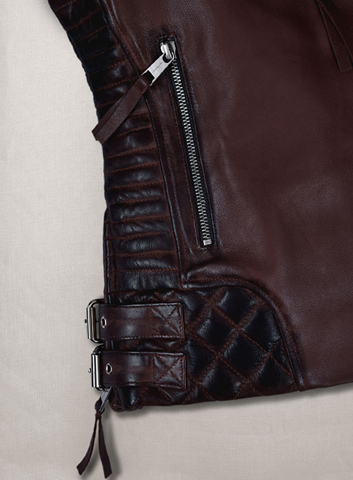 Charlotte Burnt Wine Leather Jacket