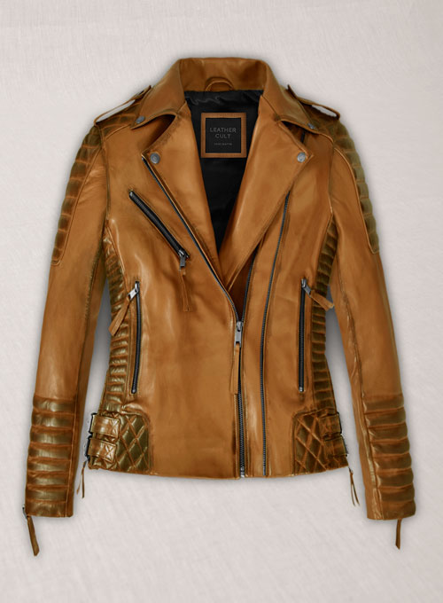 Charlotte Burnt Mustard Leather Jacket