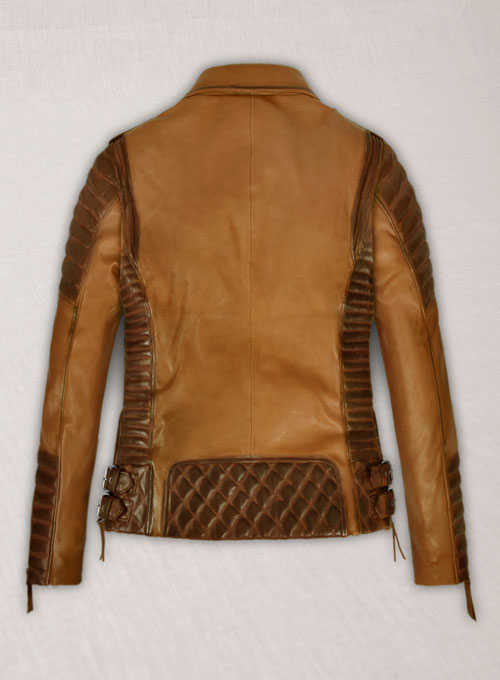 Charlotte Burnt Mustard Leather Jacket - Click Image to Close