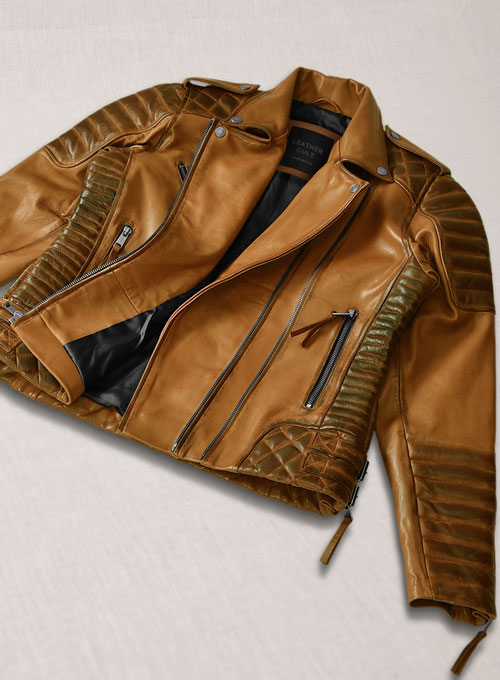 Charlotte Burnt Mustard Leather Jacket - Click Image to Close