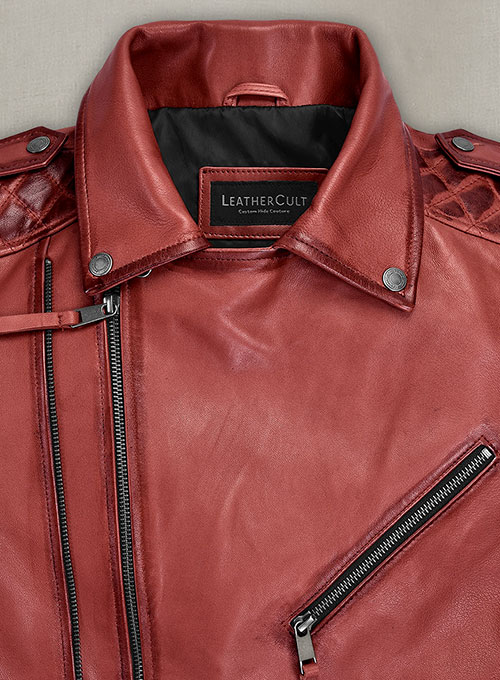 Charles Burnt Red Leather Jacket