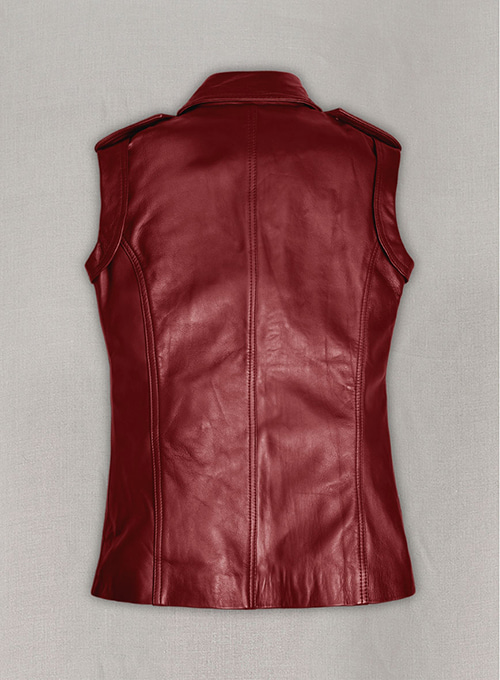 Cherry Red Leather Jacket #292 - Click Image to Close