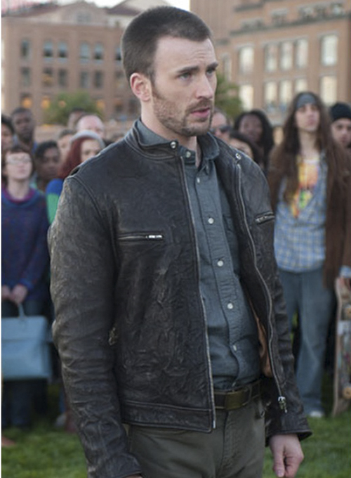 Chris Evans Playing it Cool Leather Jacket - Click Image to Close