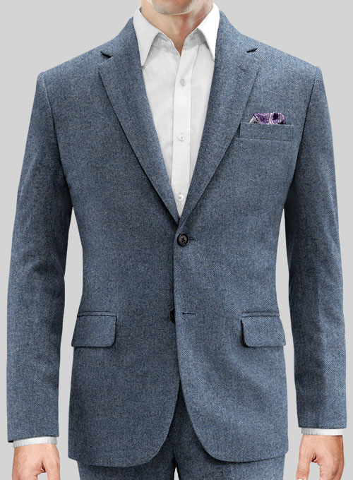 Classic Blue Denim Tweed Jacket - Click Image to Close