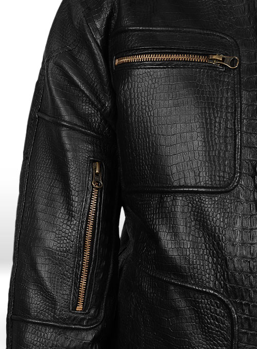 Crocodile Black Star Trek Leather Jacket