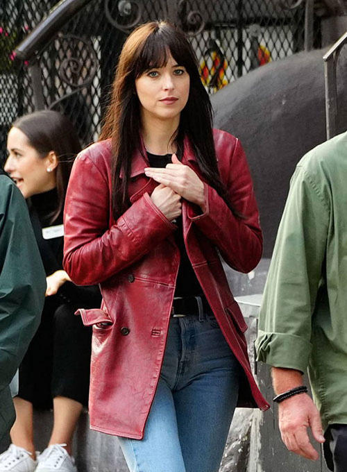 Dakota Johnson Madame Web Leather Trench Coat