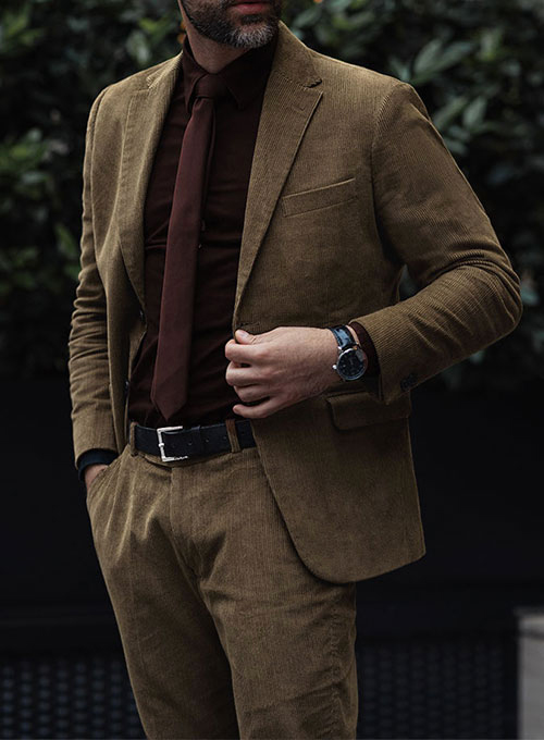 Dark Beige Corduroy Jacket - Click Image to Close