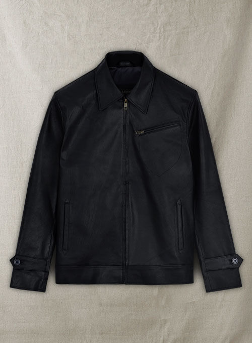 Dark Blue Stretch Tom Cruise Premier Leather Jacket - Click Image to Close