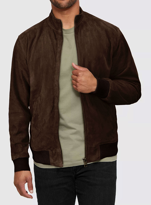 Dark Brown Suede Ryan Reynolds Leather Jacket - Click Image to Close