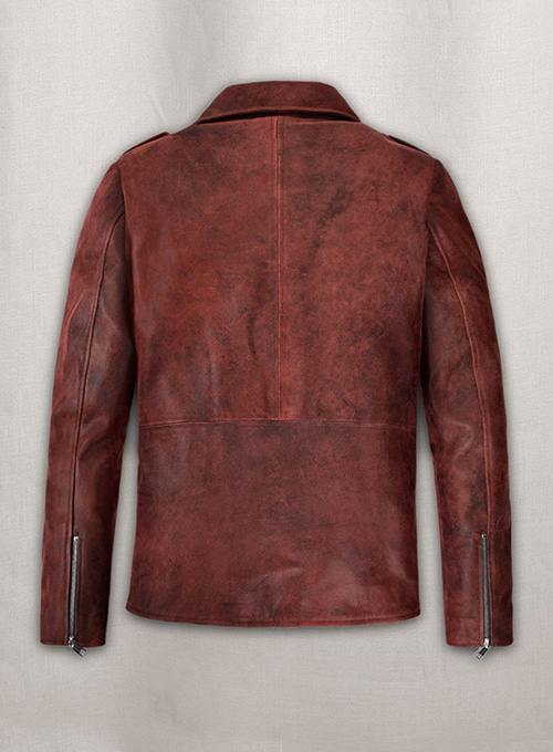 Dark Vintage Red Lewis Hamilton Leather Jacket - Click Image to Close