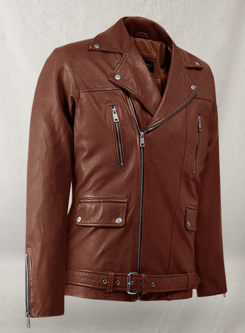 Dauntless Tan Biker Leather Jacket