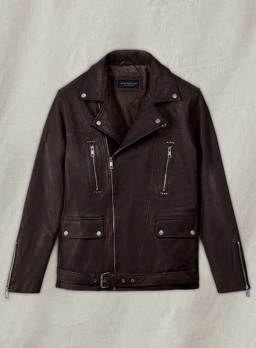 Dauntless Brown Biker Leather Jacket - Click Image to Close