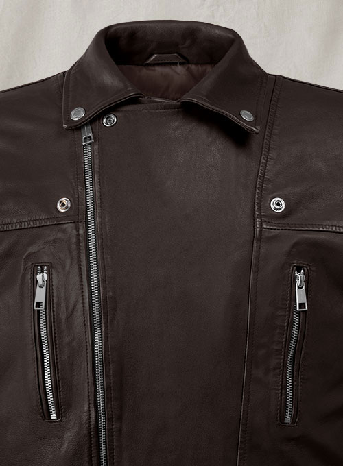 Dauntless Brown Biker Leather Jacket - Click Image to Close