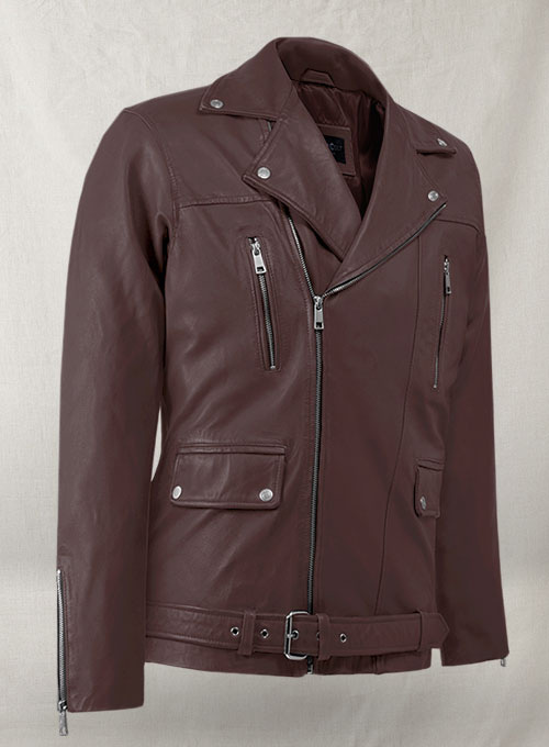 Dauntless Burgundy Biker Leather Jacket